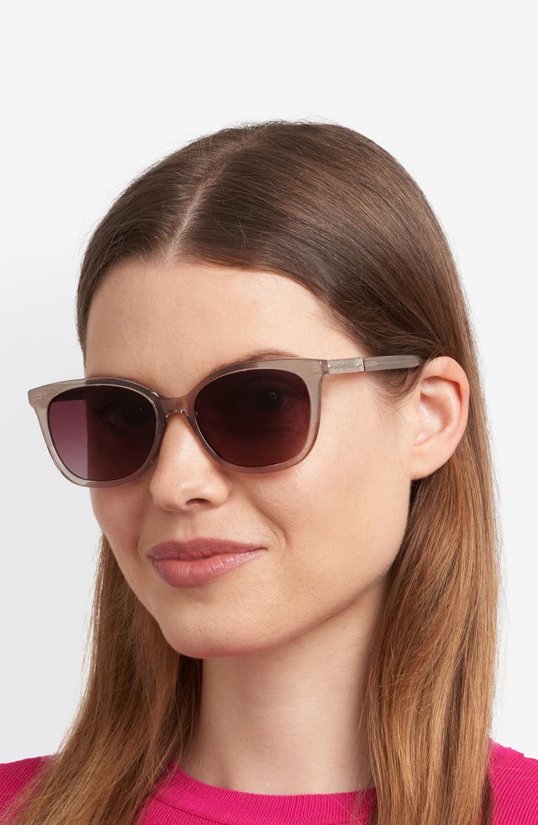 Kate Spade New York seline 54mm rectangular sunglasses, Alternate, color, Grey/ Pink