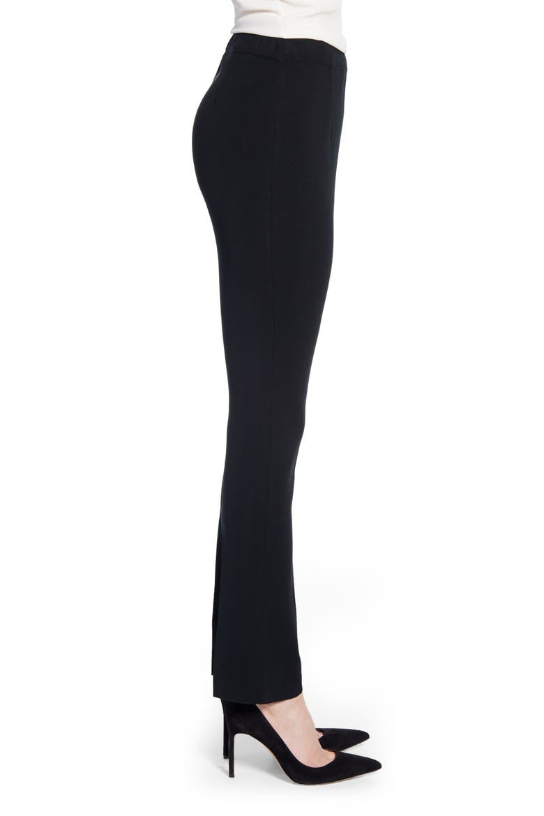 Straight-Leg Knit Pants, Alternate, color, BLACK