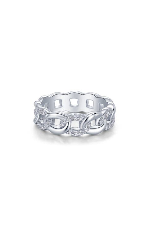 Simulated Diamond Interlocking Circles Eternity Band