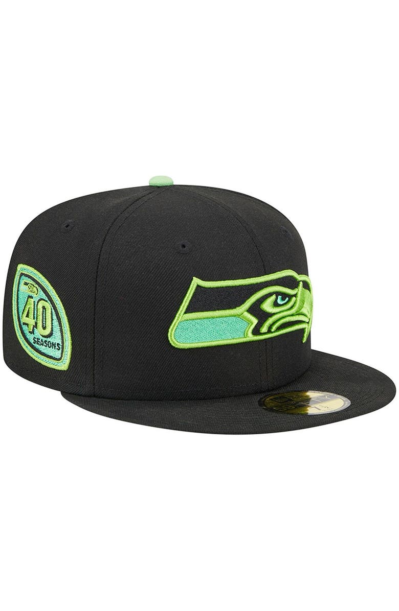 New Era Men's New Era Black Seattle Seahawks Pop 59FIFTY Fitted Hat, Main, color,