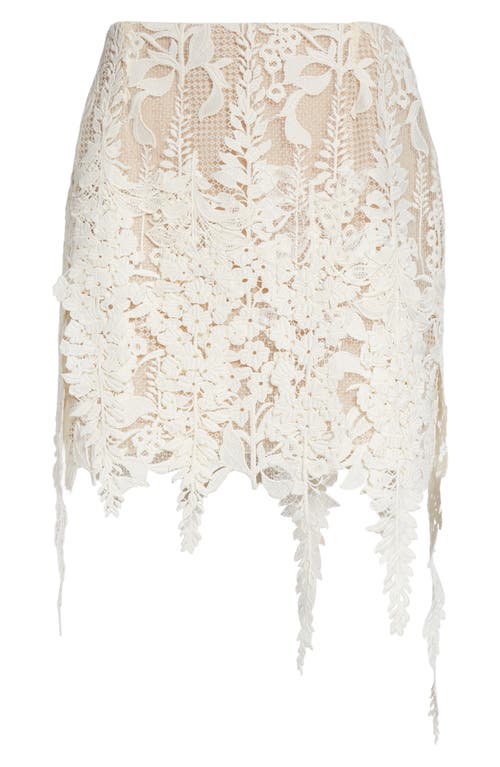 Oscar De La Renta Foxgloves Guipure Lace Miniskirt In White