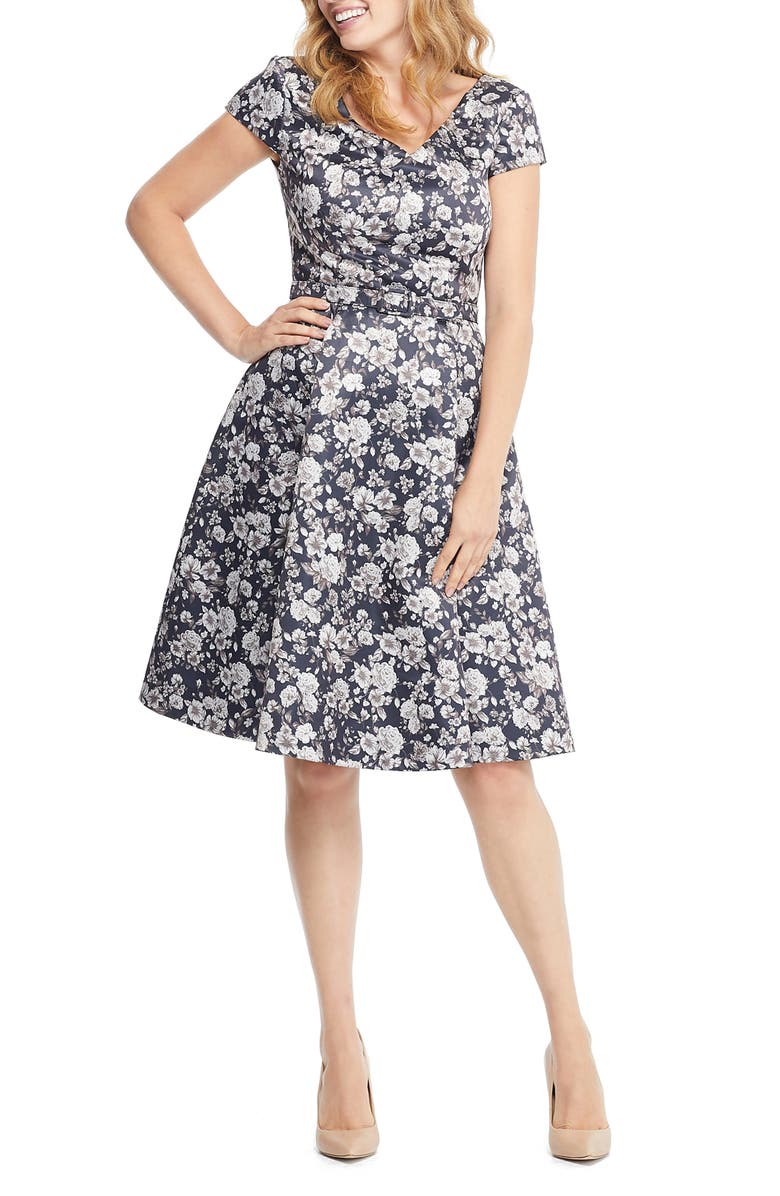 Gal Meets Glam Collection Elle Brightex Duchess Satin Dress, Alternate, color,