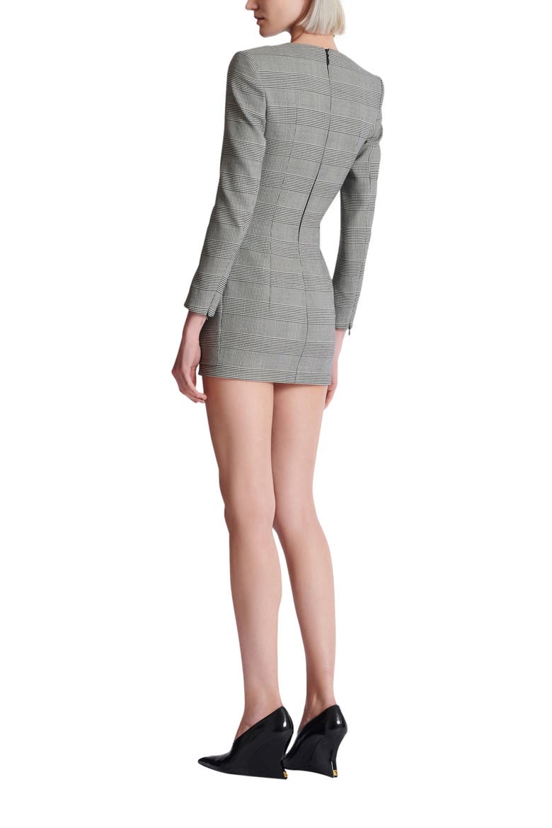 Short dress in Prince of Wales jacquard, Alternate, color, black