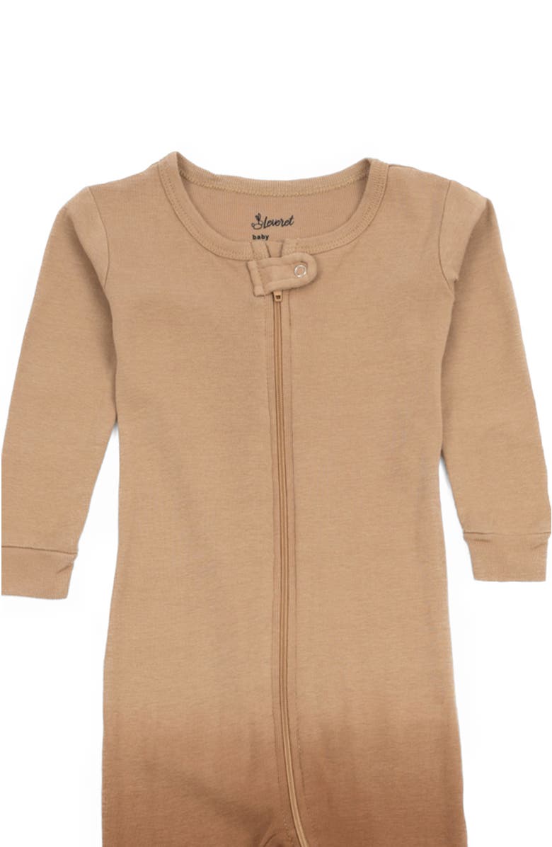 Leveret Footed Tie Dye Cotton Matching Family Pajamas, Alternate, color, Tie Dye Beige