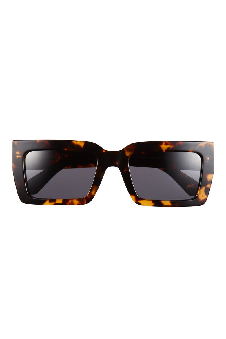 54mm Rectangular Sunglasses, Main, color, DARK TORTOISE
