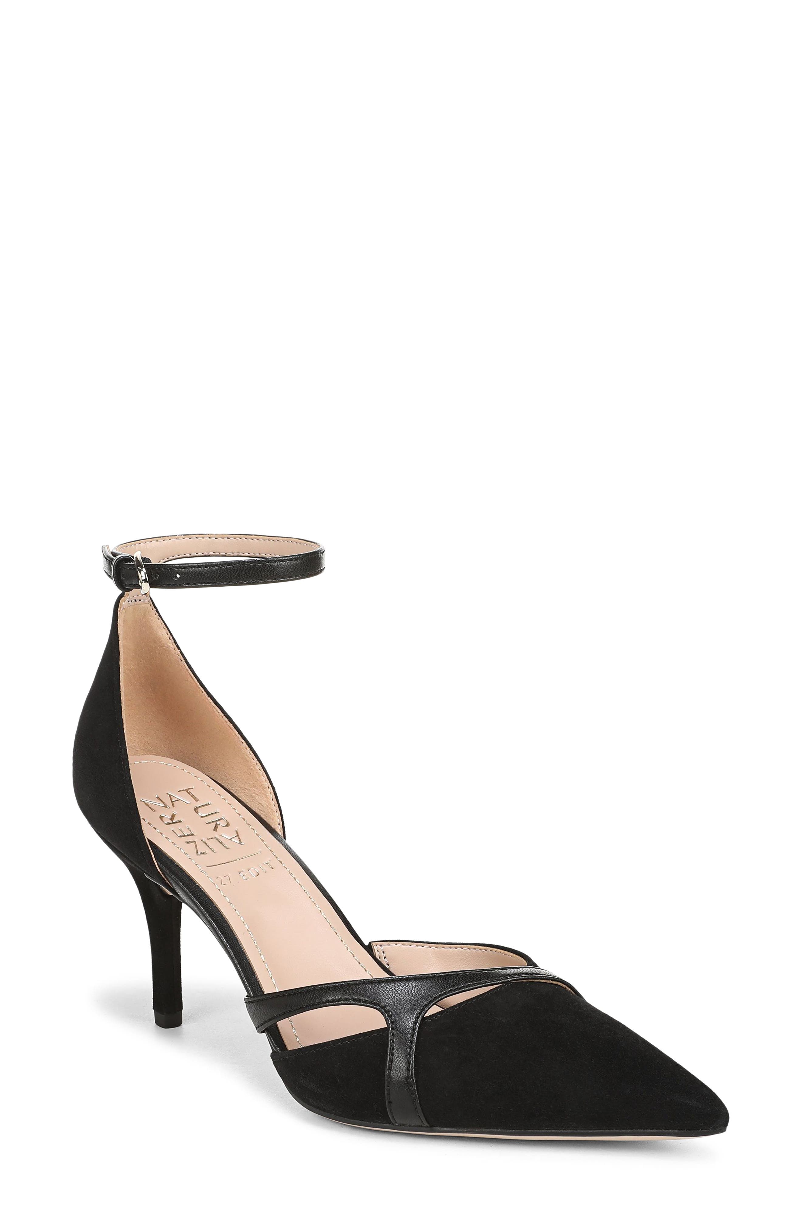 Bliss Pointed Toe d'Orsay Pump, Main, color, BLACK SUEDE