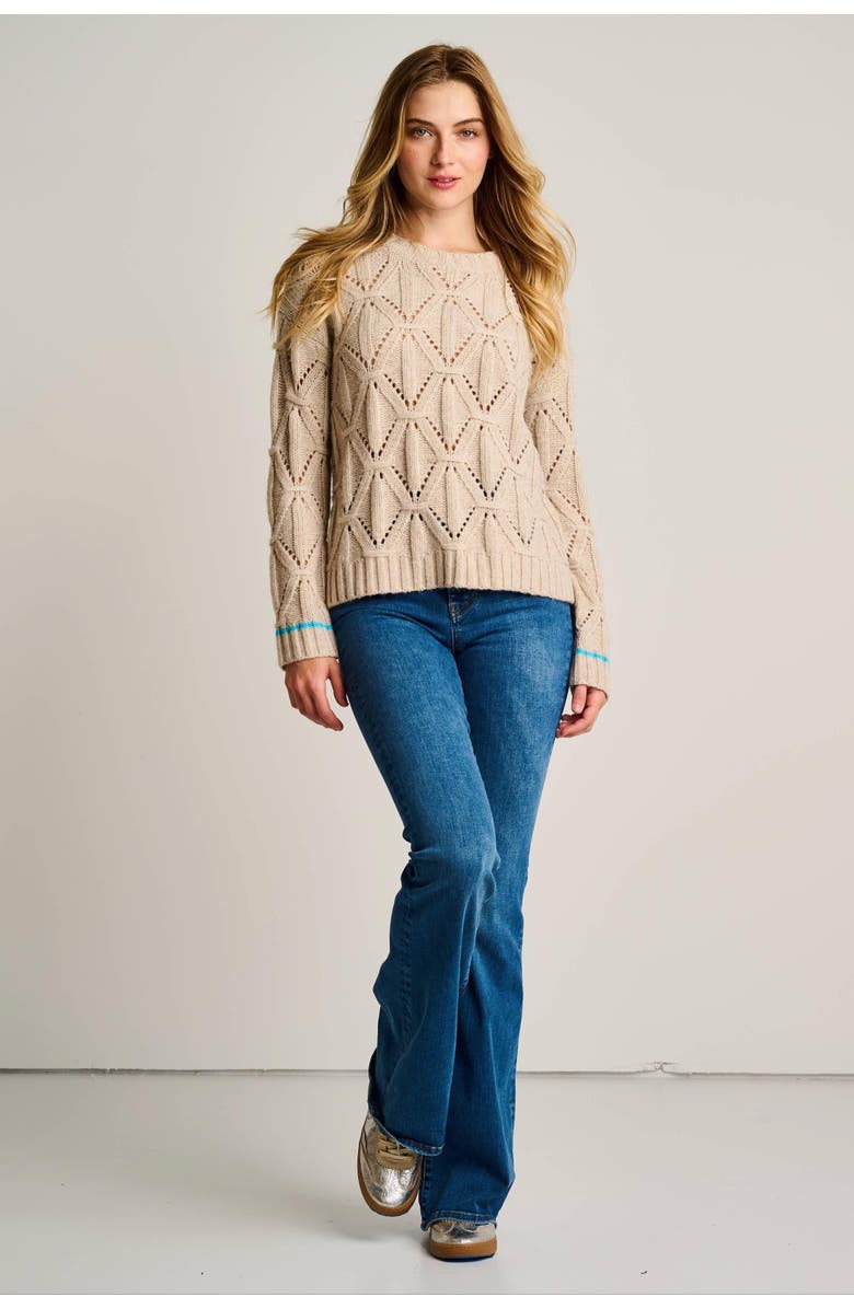 Lisa Todd Cable Crew Sweater, Alternate, color, Oatmeal