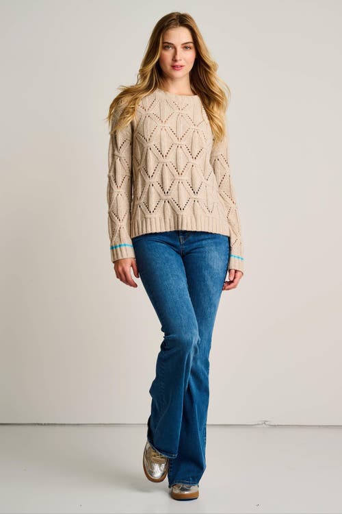 Lisa Todd Cable Crew Sweater In Brown
