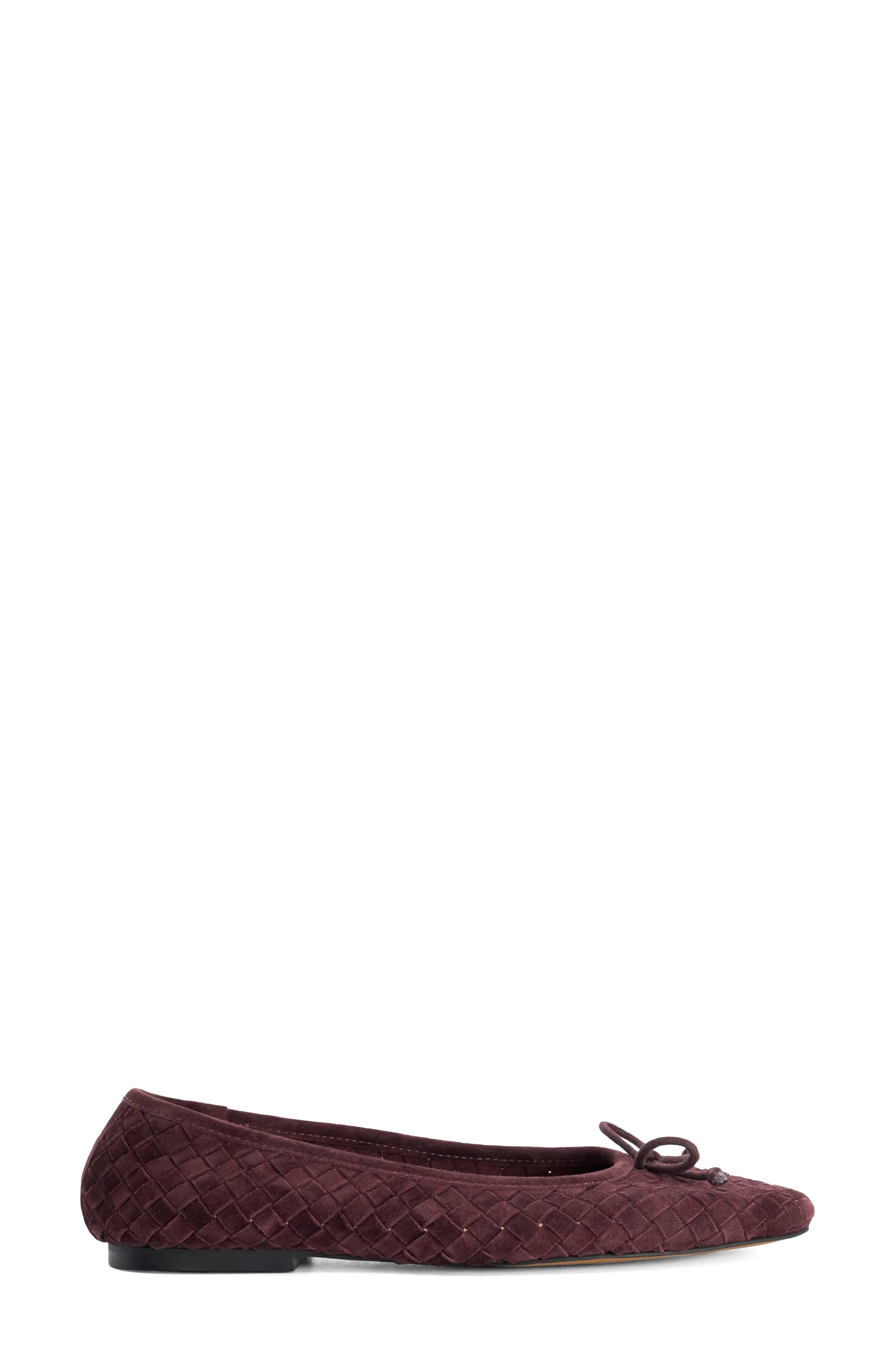 Heat Woven Ballet Flat, Alternate, color, BURGUNDY