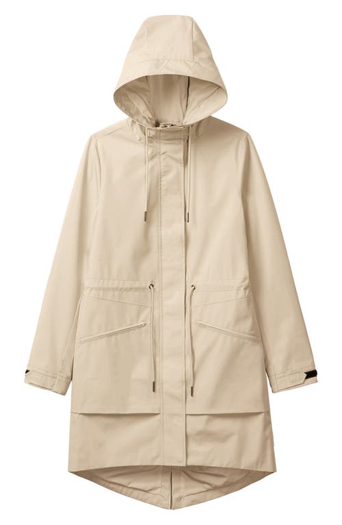 Noize Mid Length Rain Coat In Taupe
