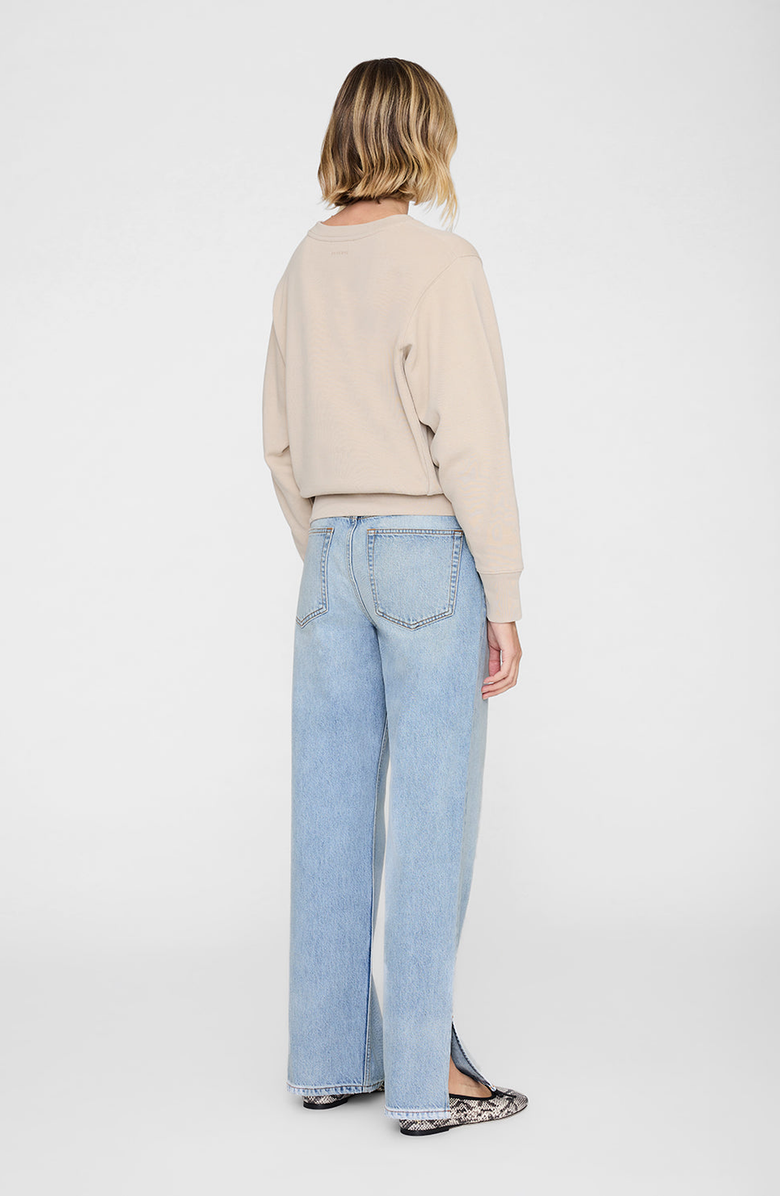 ANINE BING Harry Shrunken Paris Sweatshirt, Alternate, color, Beige