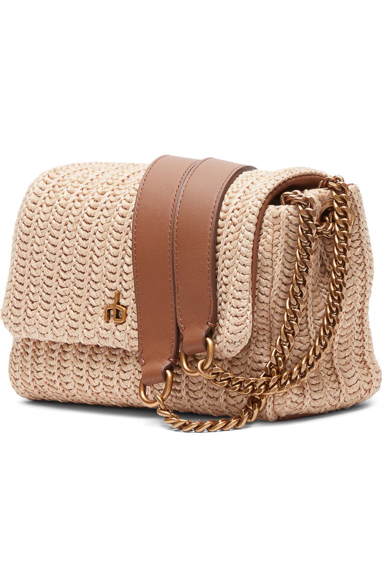 rag & bone Small Chelsea Straw Flap Crossbody Bag, Alternate, color,