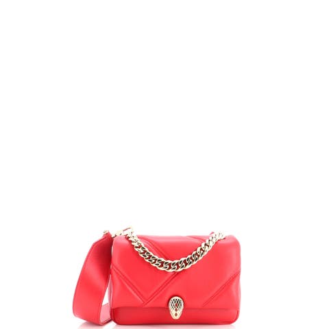 Serpenti Cabochon Shoulder Bag Diagonal Quilted Leather Mini