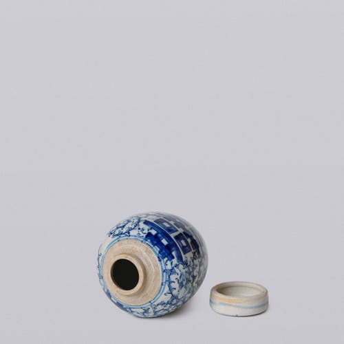 Cobalt Guild Porcelain Mini Double Happiness Round Jar