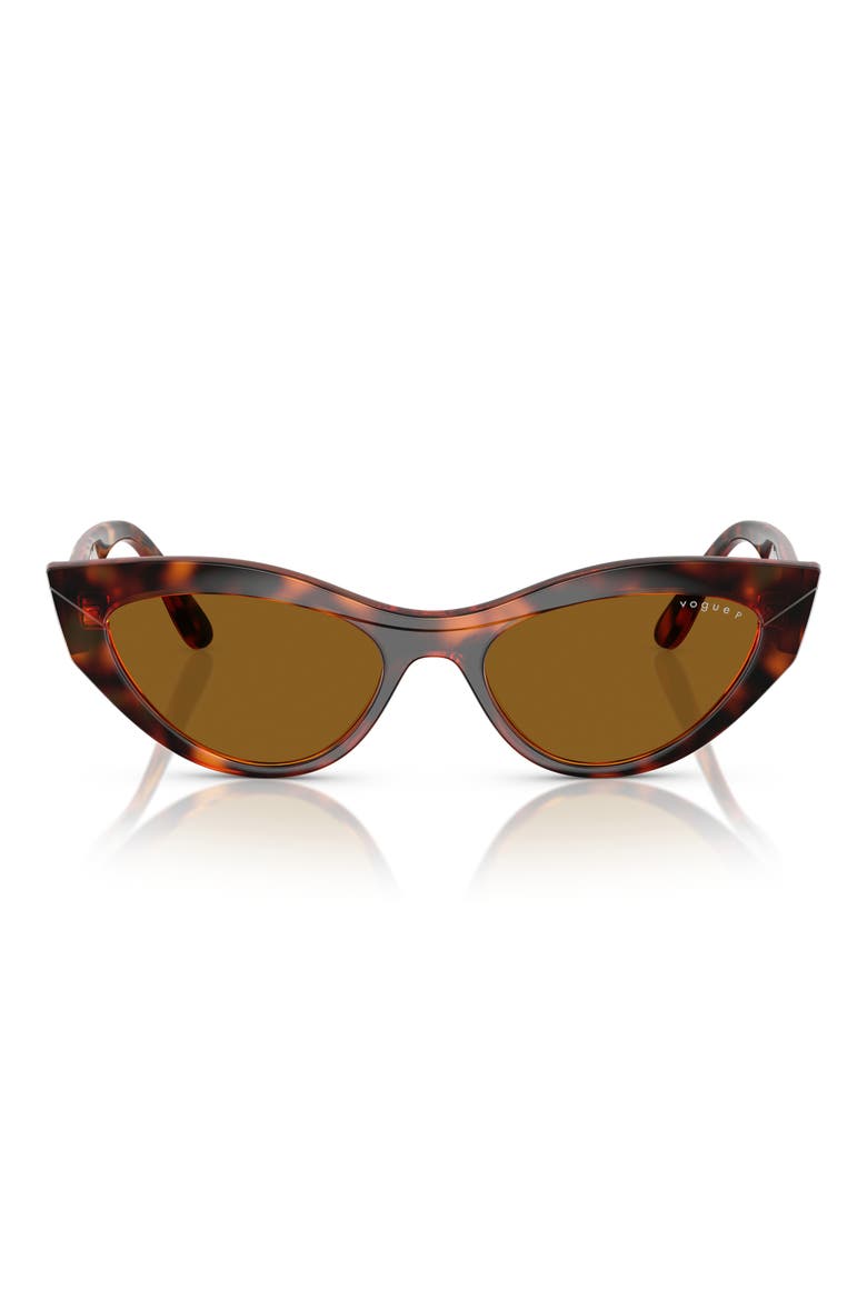 52mm Polarized Cat Eye Sunglasses, Main, color, DARK HAVANA