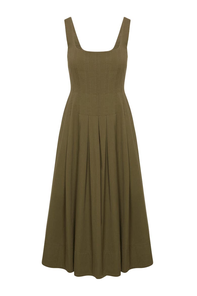 Edith Garment Dyed Dress, Alternate, color, Olive