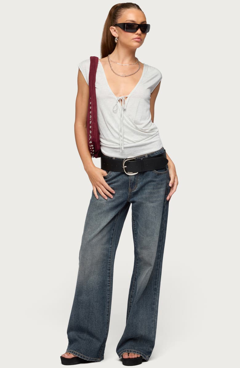 EDIKTED Tie Neck Wrap Top, Alternate, color, 