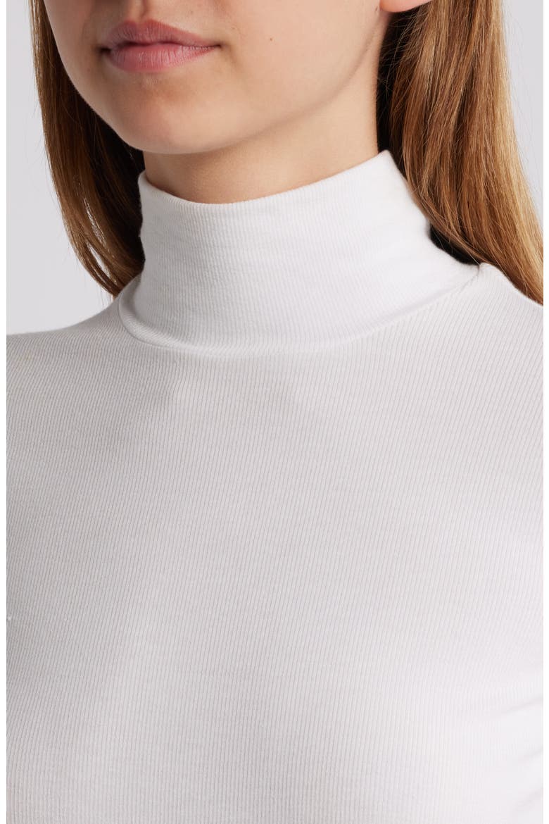 Rib Mock Neck Top, Alternate, color, WHITE