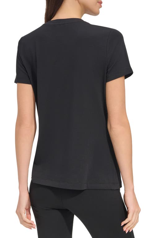 Dkny Rhinetsone Logo Graphic T-shirt In Black