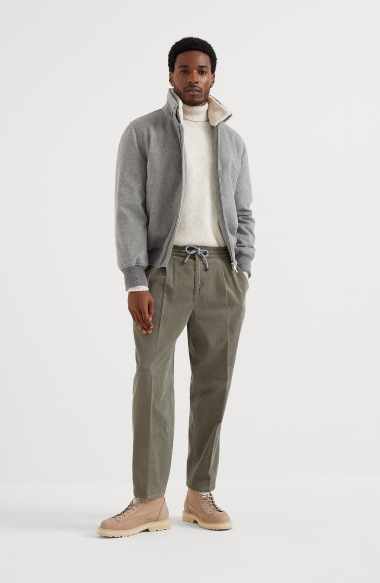 Brunello Cucinelli Leisure fit trousers with drawstring, Alternate, color,
