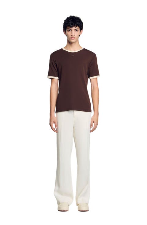 Two-tone patch T-shirt