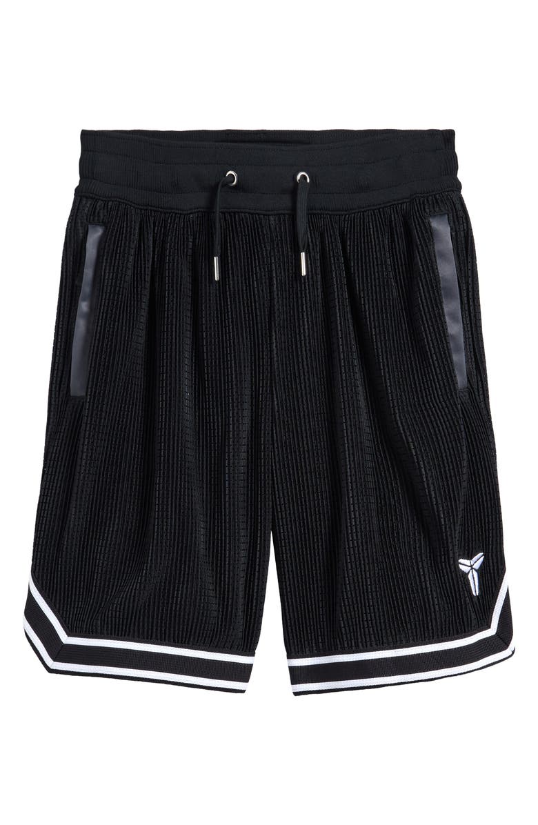 Nike Kids' Kobe Bryant Pleated Mesh Basketball Short, Main, color, Black/ White
