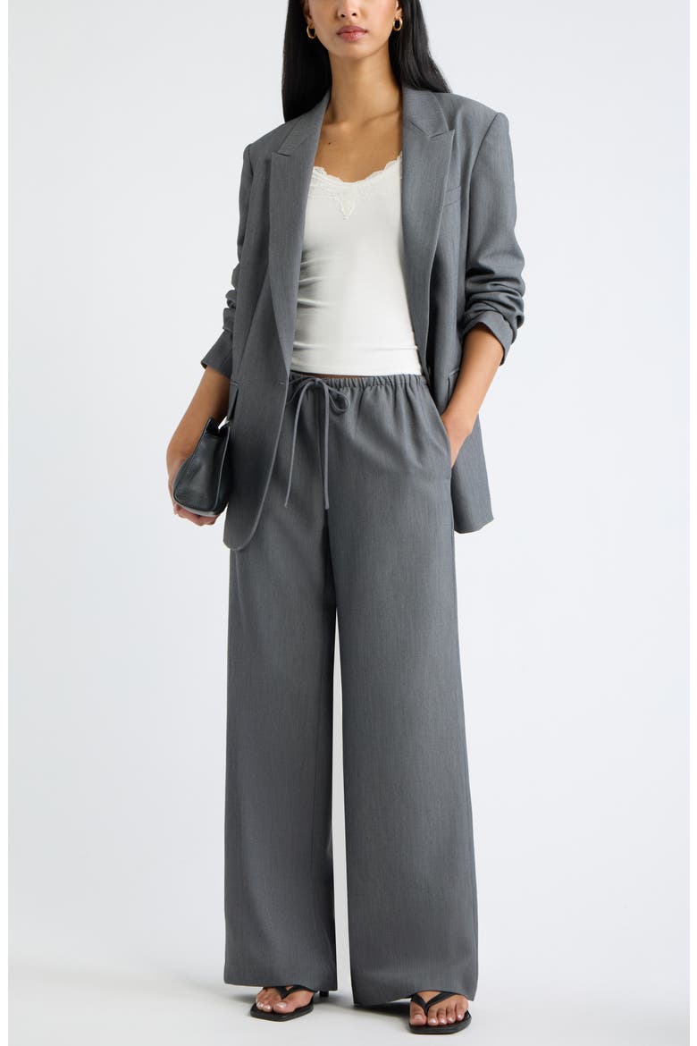 Icon Twill Pull-On Wide Leg Pants, Alternate, color, GREY MAGNET HEATHER