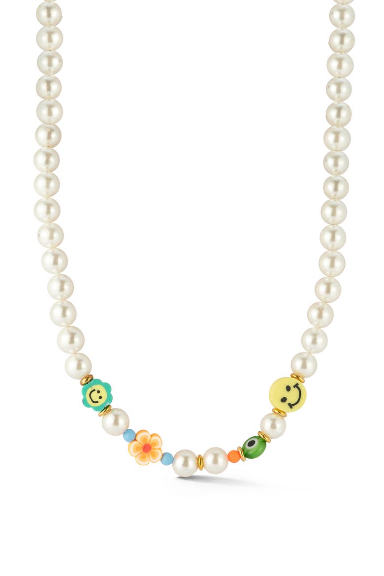 Freshwater Pearl Necklace, Main, color, GOLD