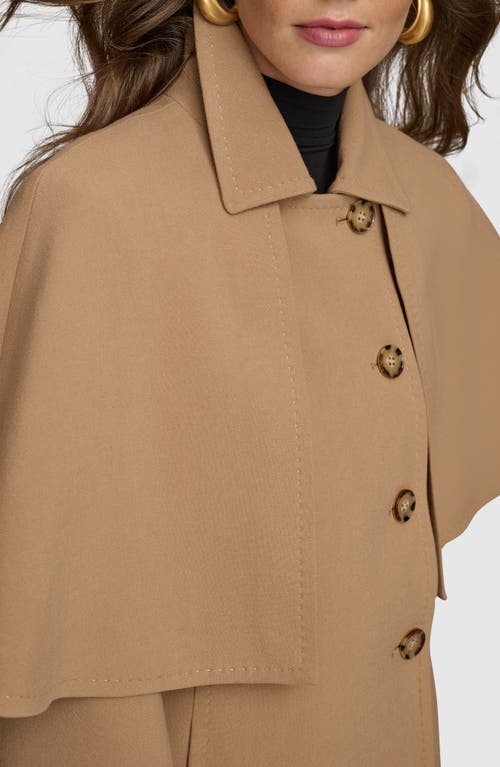 DONNA KARAN DONNA KARAN NEW YORK WATER REPELLENT CREPE RAINCOAT WITH CAPE 
