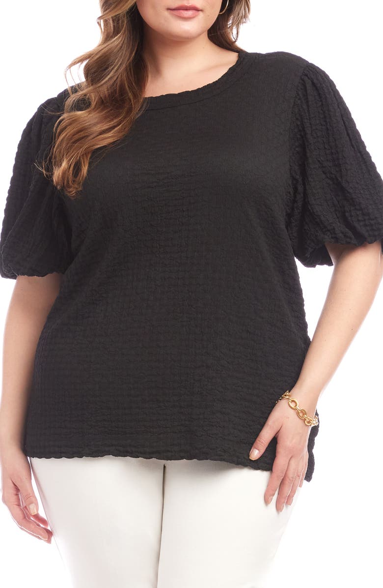 Karen Kane Textured Puff Sleeve Top, Main, color,