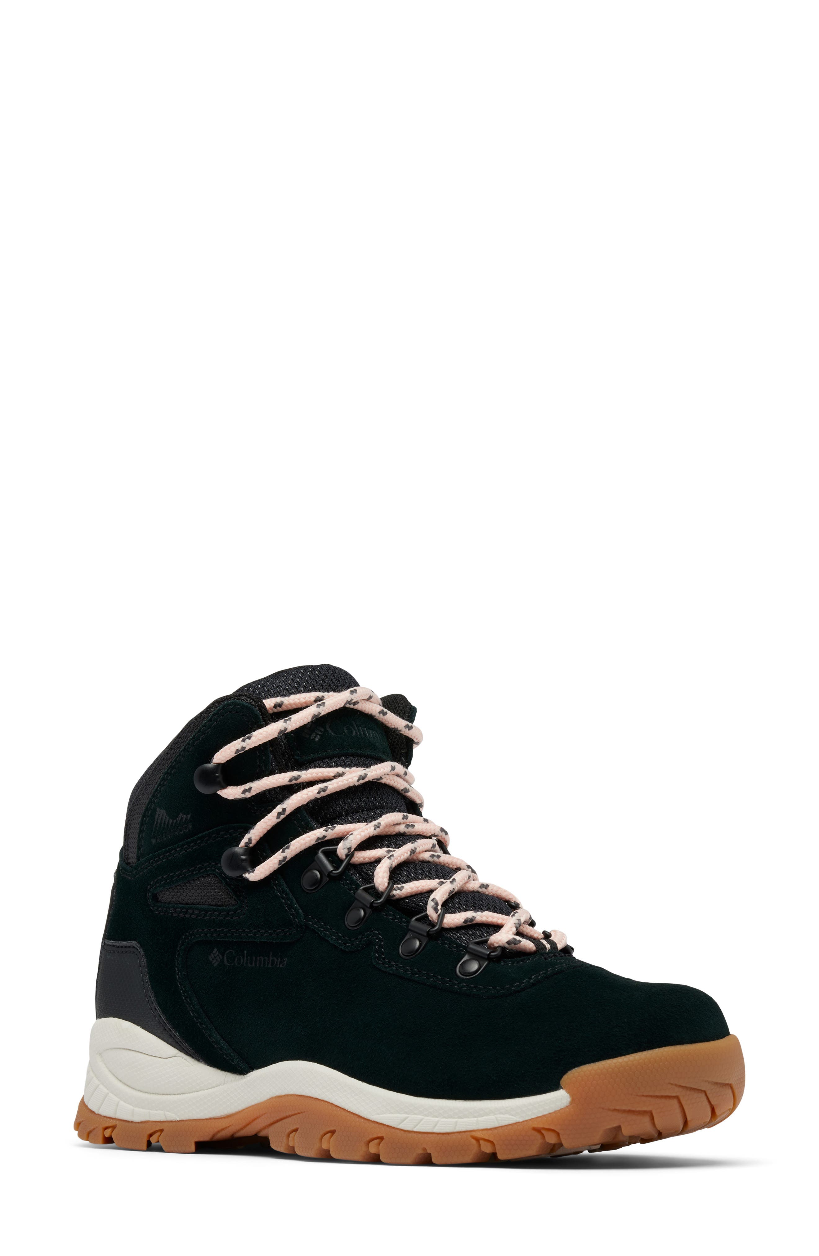 Columbia Newton Ridge<sup>™</sup> Amped Waterproof Hiking Boot, Main, color, Black/ Blush Rose
