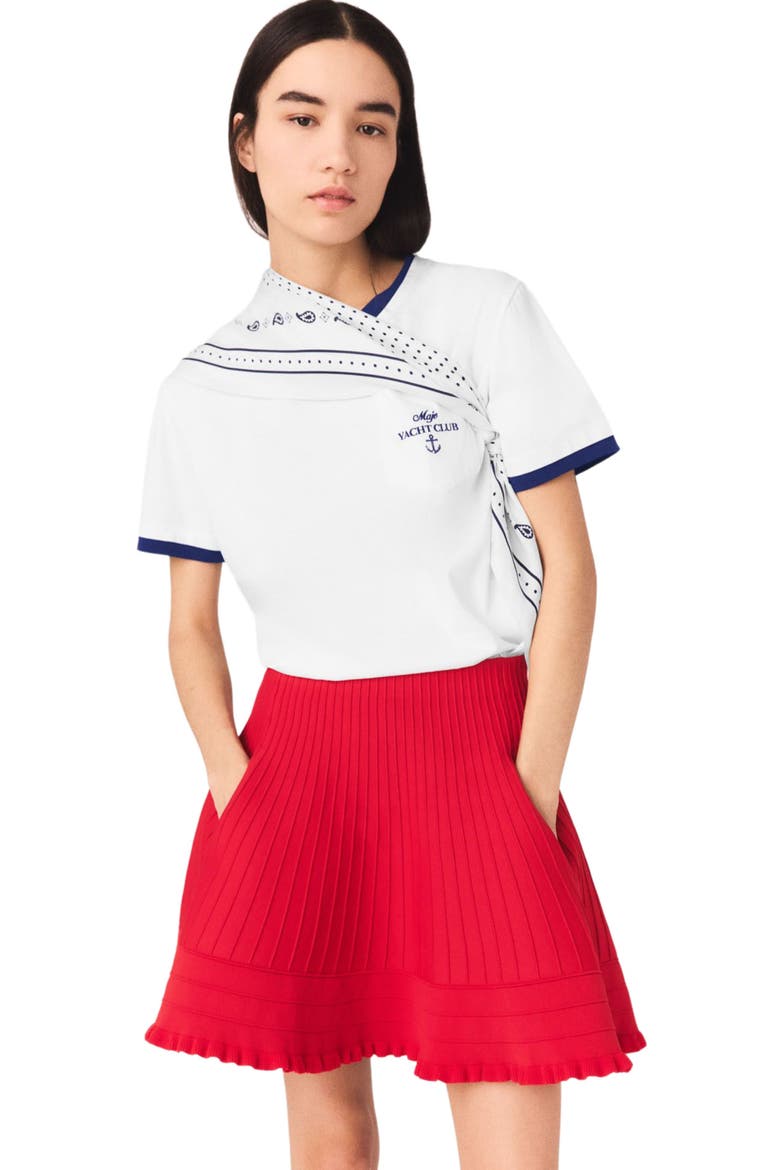 Compact knit short skirt, Alternate, color, Red
