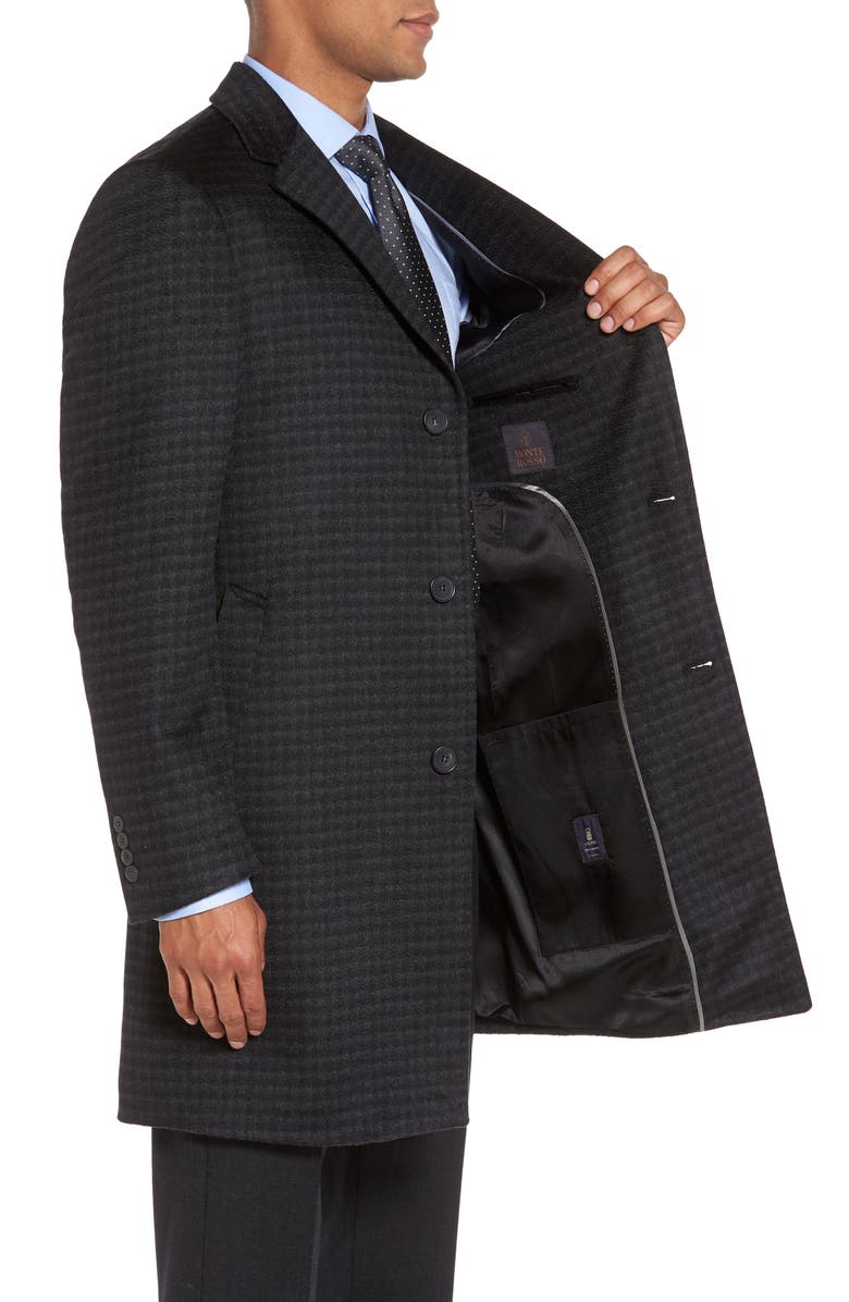 Monte Rosso Cameron Check Cashmere Overcoat, Alternate, color,
