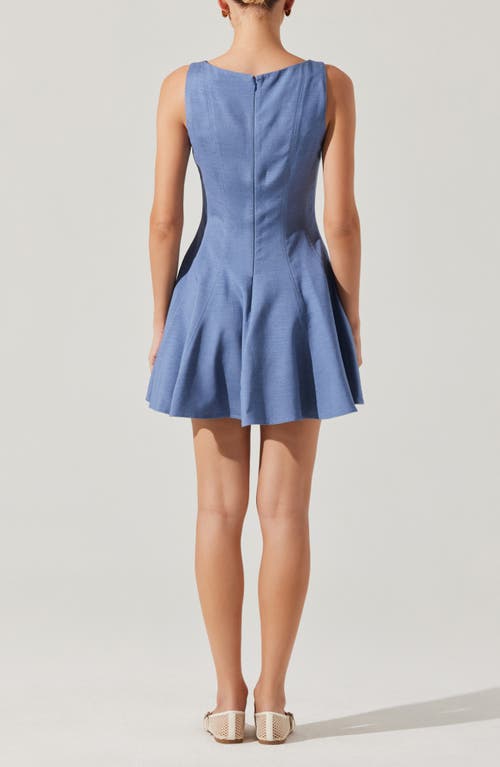 Astr The Label Xaria Sleeveless Skater Minidress In Blue