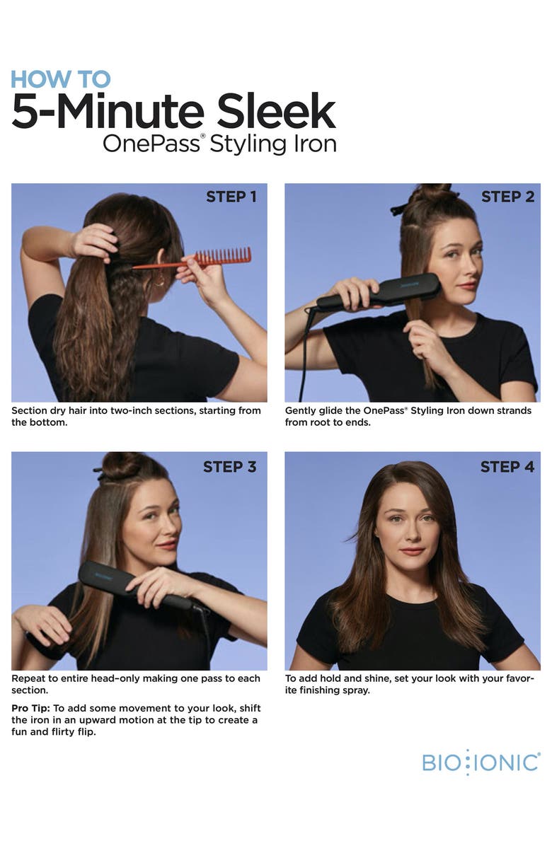 Bio Ionic 1-Inch OnePass<sup>®</sup> Styling Iron, Alternate, color,