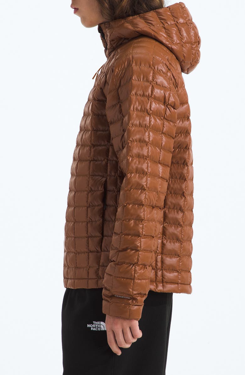 The North Face Thermoball Quilted Hooded Jacket, Alternate, color, Burnt Umber