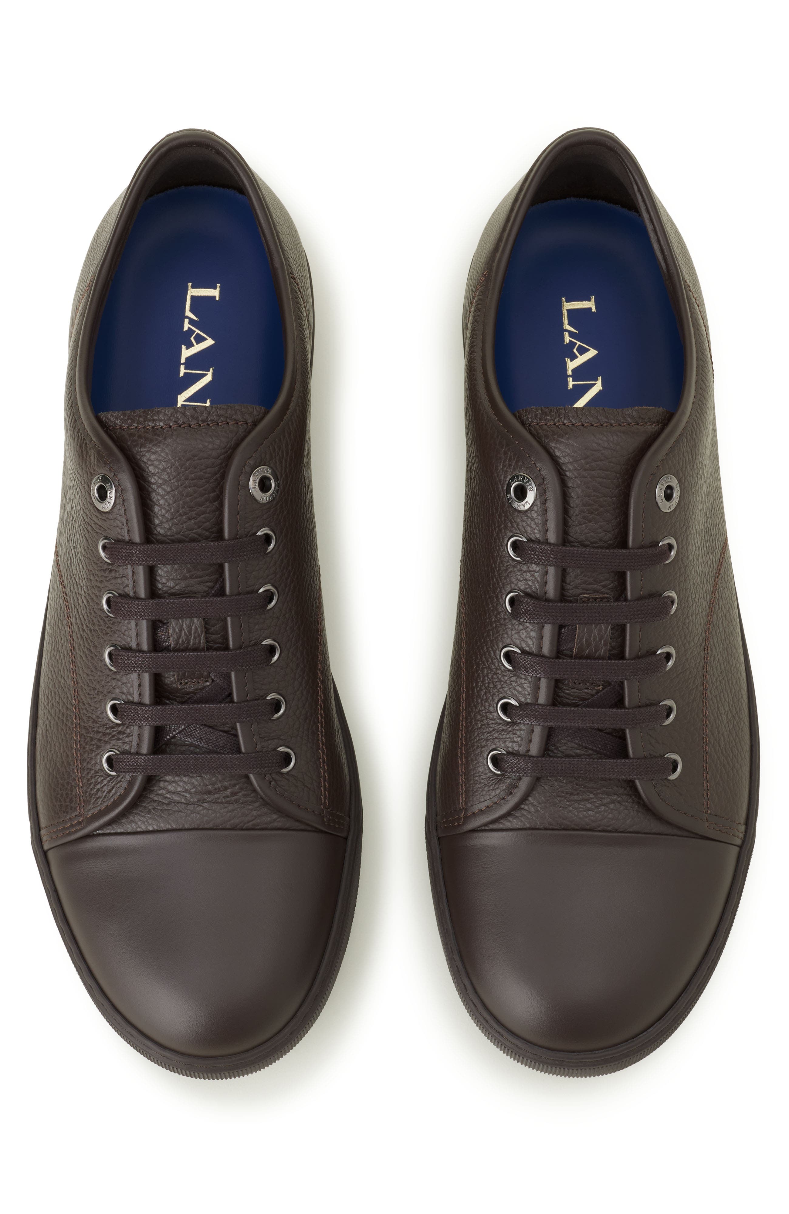 Dbb1 Sneakers In Nappa And Grained Leather, Alternate, color, Chocolate