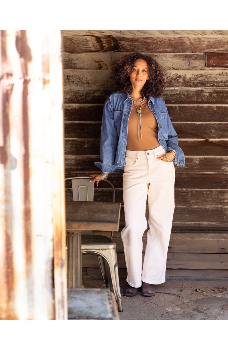 Carve Designs Flora Denim Shacket, Alternate, color, Magnolia