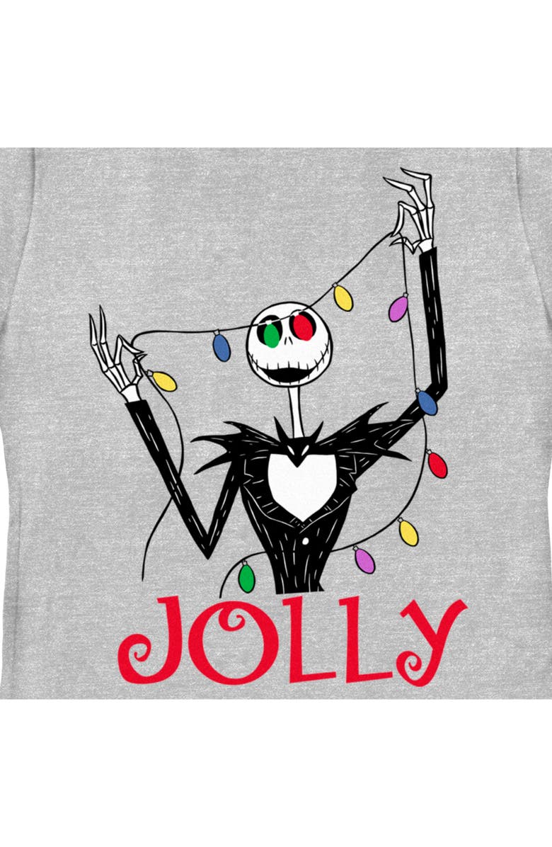 The Nightmare Before Christmas Women's The Nightmare Before Christmas Jack Jolly Christmas Lights  Graphic T-Shirt, Alternate, color, Athletic Heather