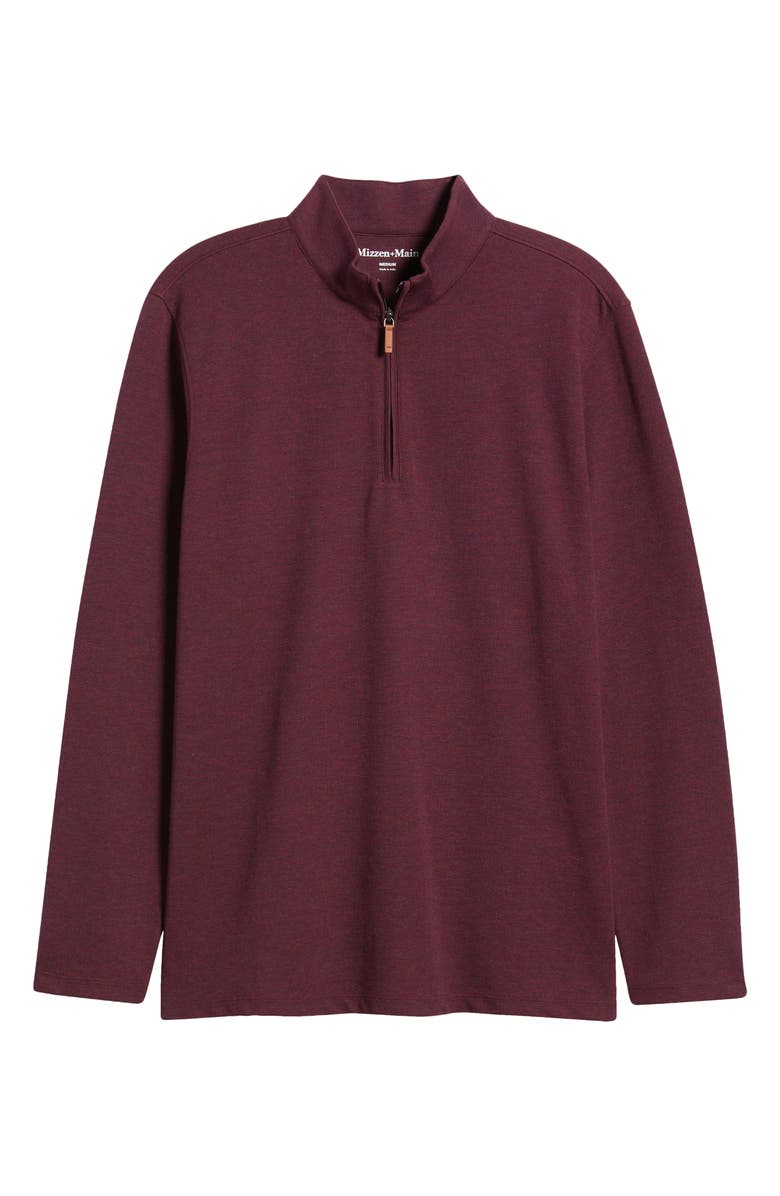 Mizzen+Main KPI Quarter Zip Pullover Sweatshirt, Alternate, color, Wine Heather