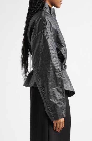 Jacquemus Le Blouson Ciro Belted Coated Linen Jacket | Nordstrom