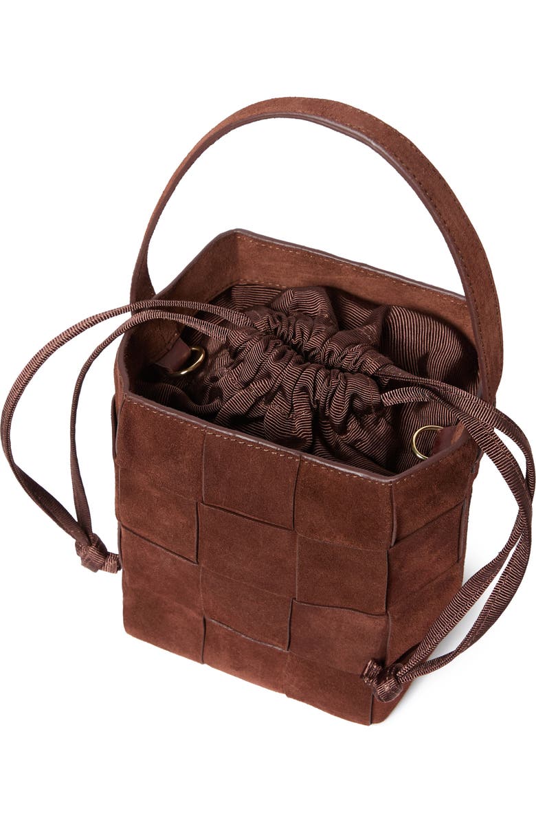 Loeffler Randall Laithe Wide Woven Bucket Bag, Alternate, color, Espresso