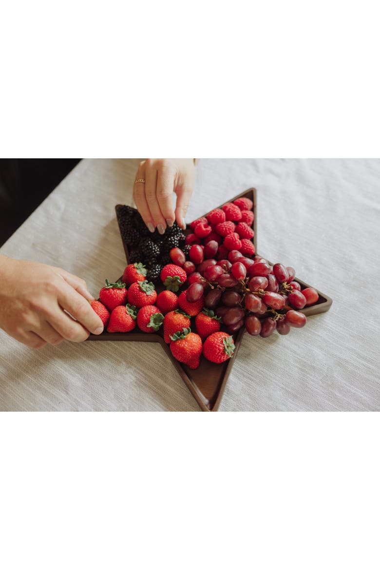 Star Serving Tray, Alternate, color, Stained Parawood