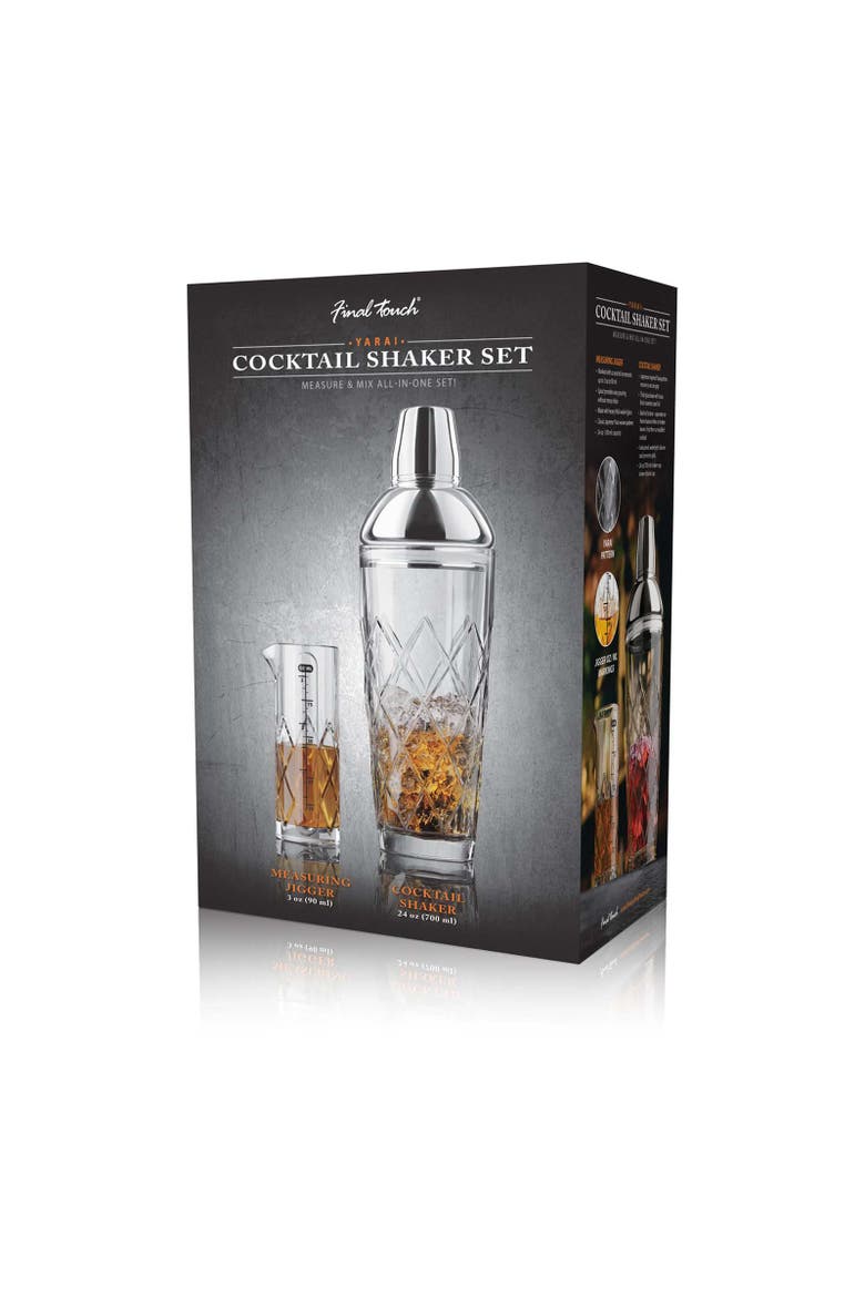 Yarai Glass Cocktail Shaker & Jigger Set, Alternate, color, Stainless Steel