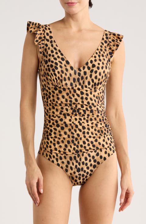 Ruffle Sleeve One-Piece Swimsuit