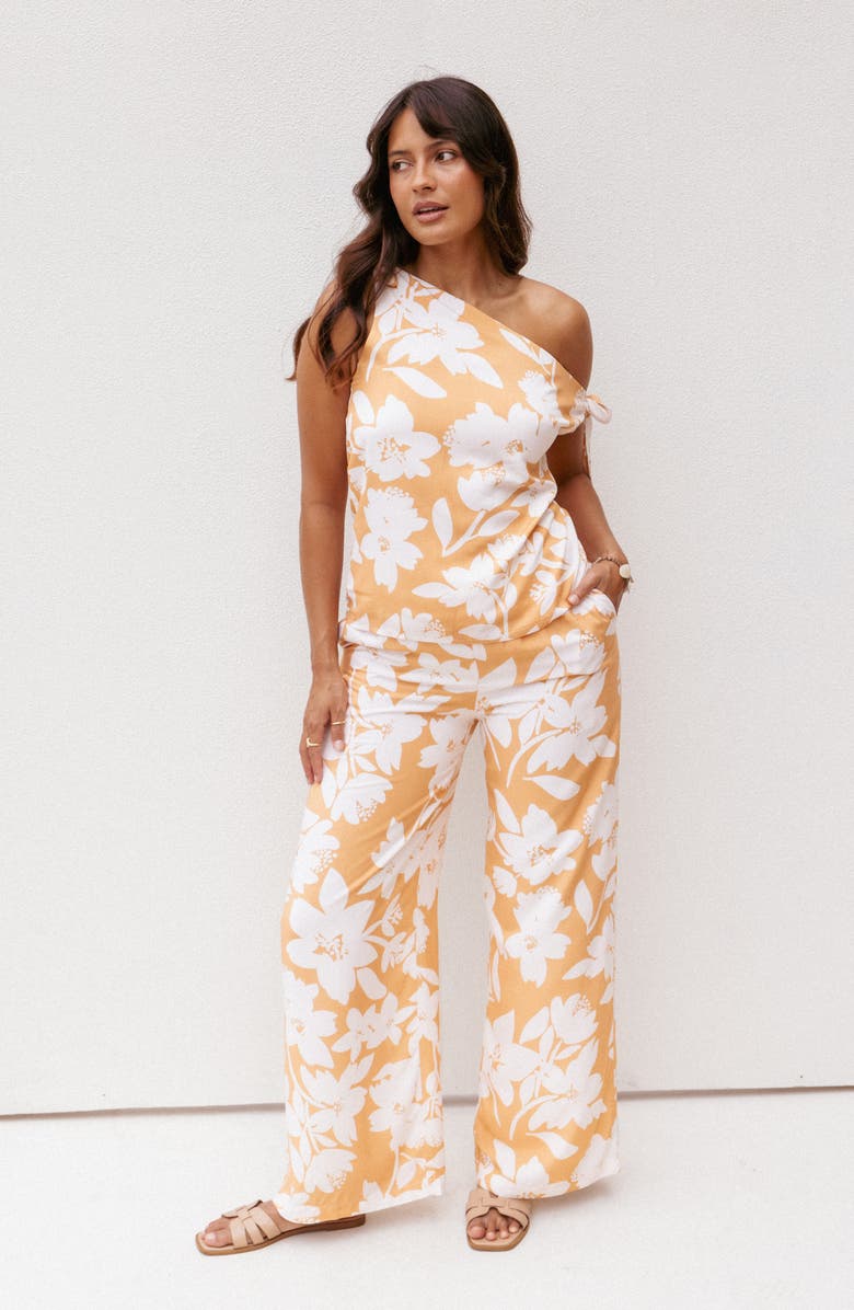Petal & Pup Flynn Floral One-Shoulder Top & Pants Set, Alternate, color, 