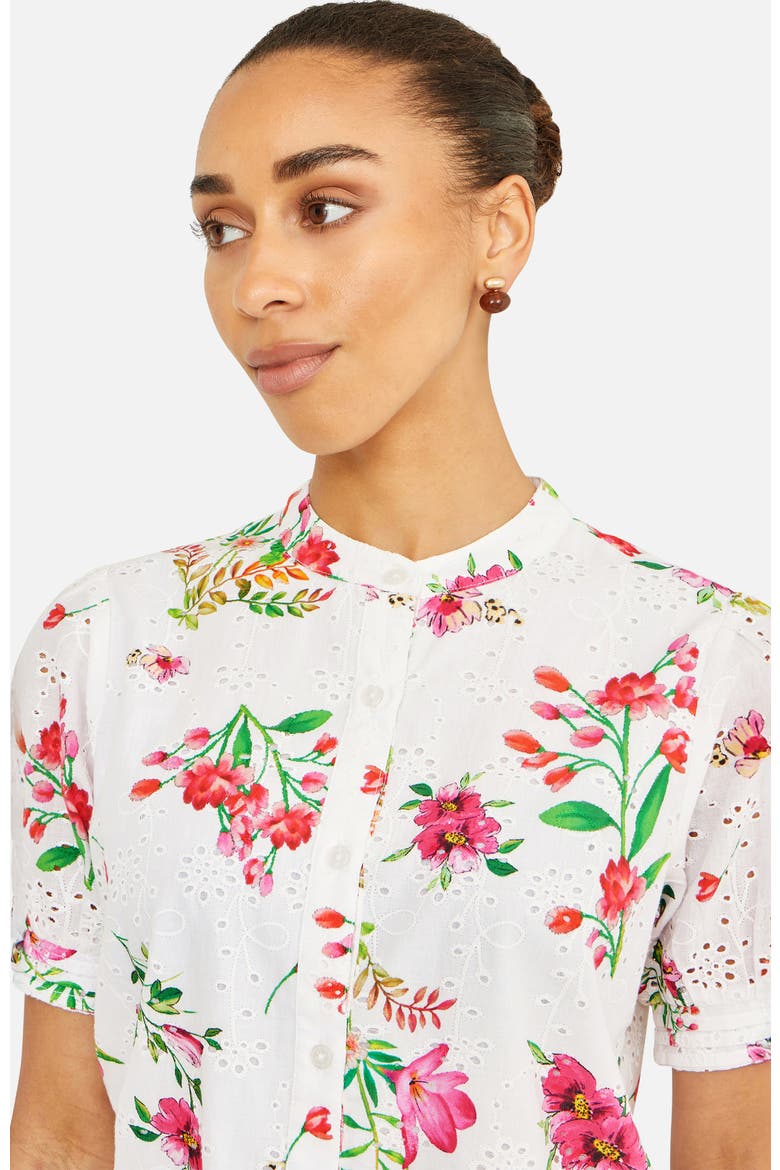 Cotton Broderie Anglaise Floral Shirt, Alternate, color, White
