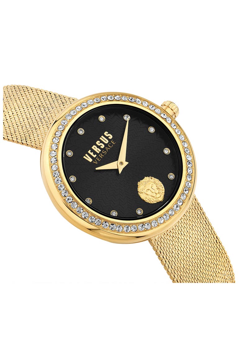 Lea Mesh Strap Watch, 35mm, Alternate, color, IP YELLOW GOLD