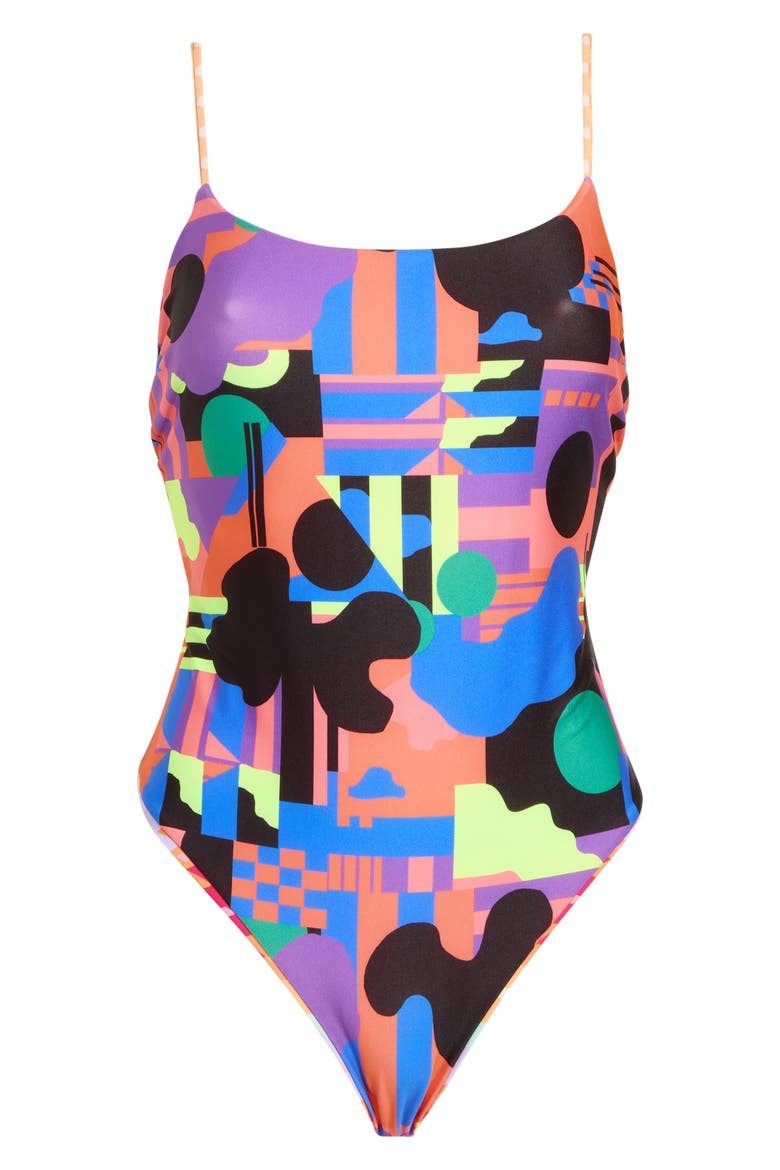 Luster One Piece Swimsuit, Alternate, color, PINK