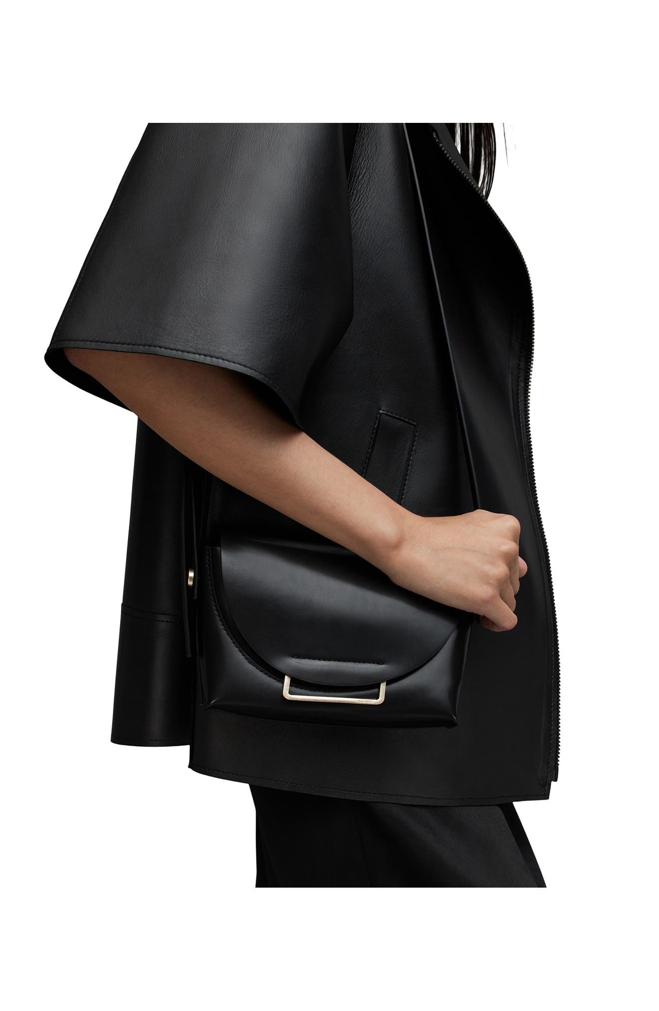 AllSaints Francine Leather Crossbody Bag, Alternate, color, 